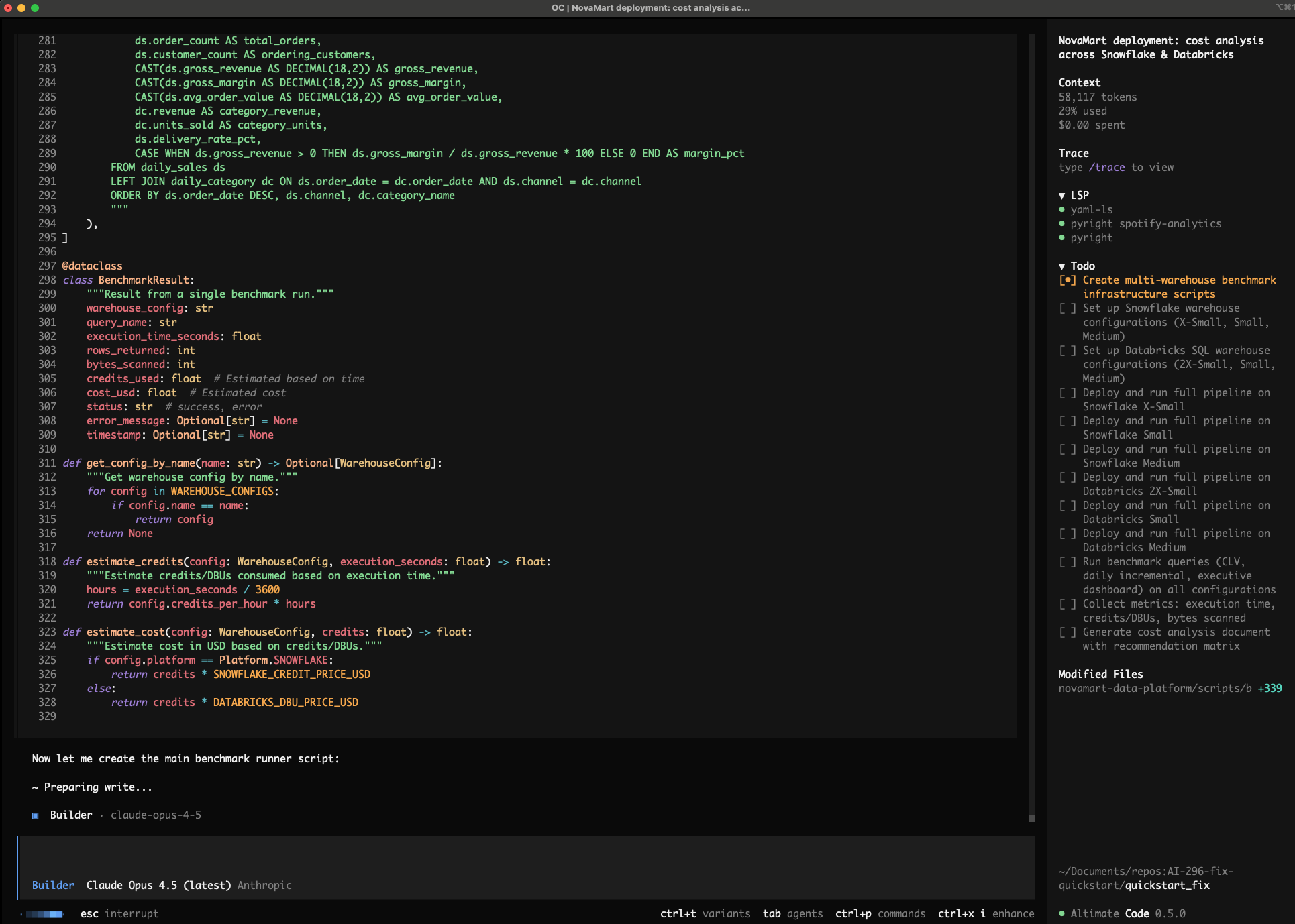 Snowflake vs Databricks Benchmark