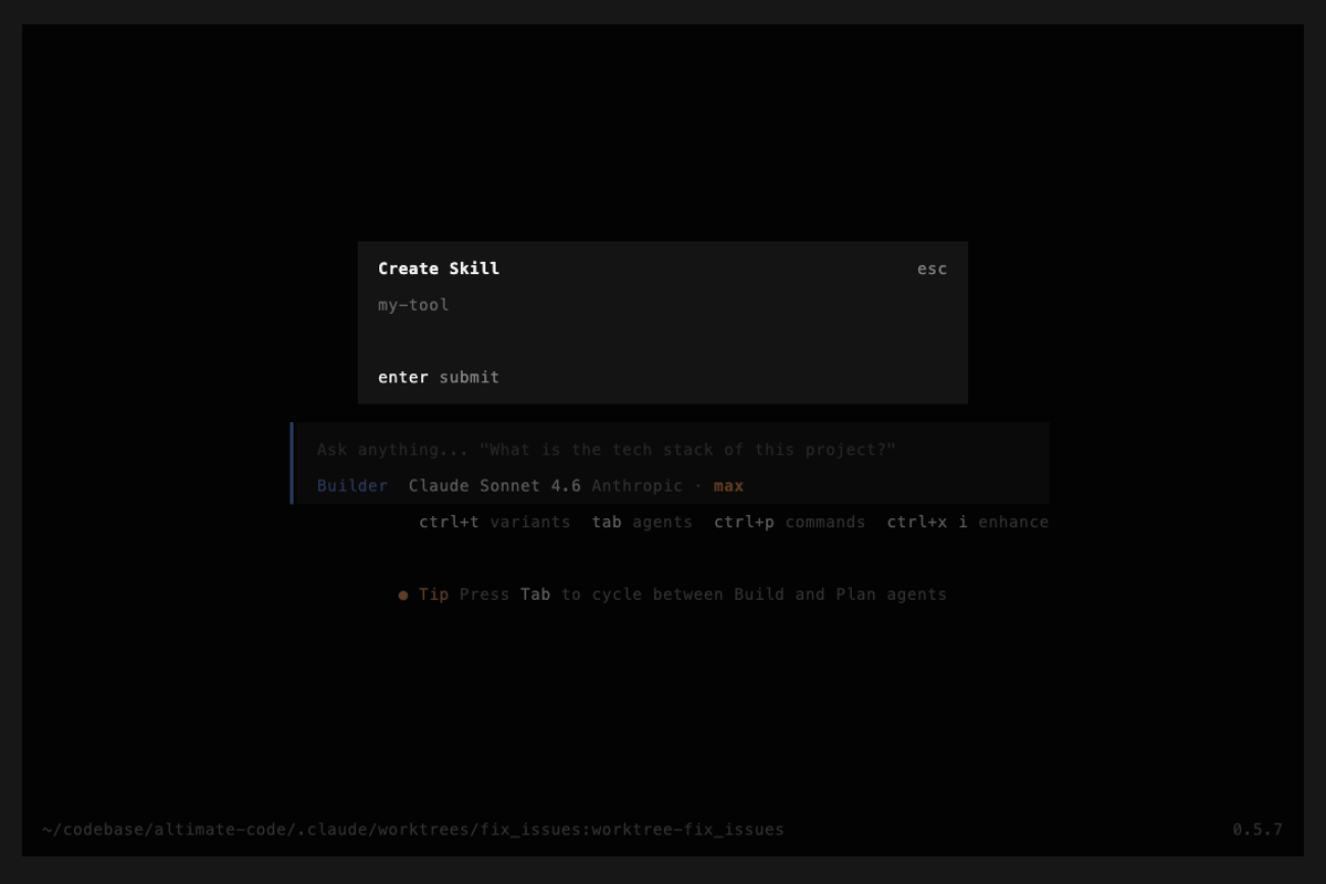 Create Skill Dialog