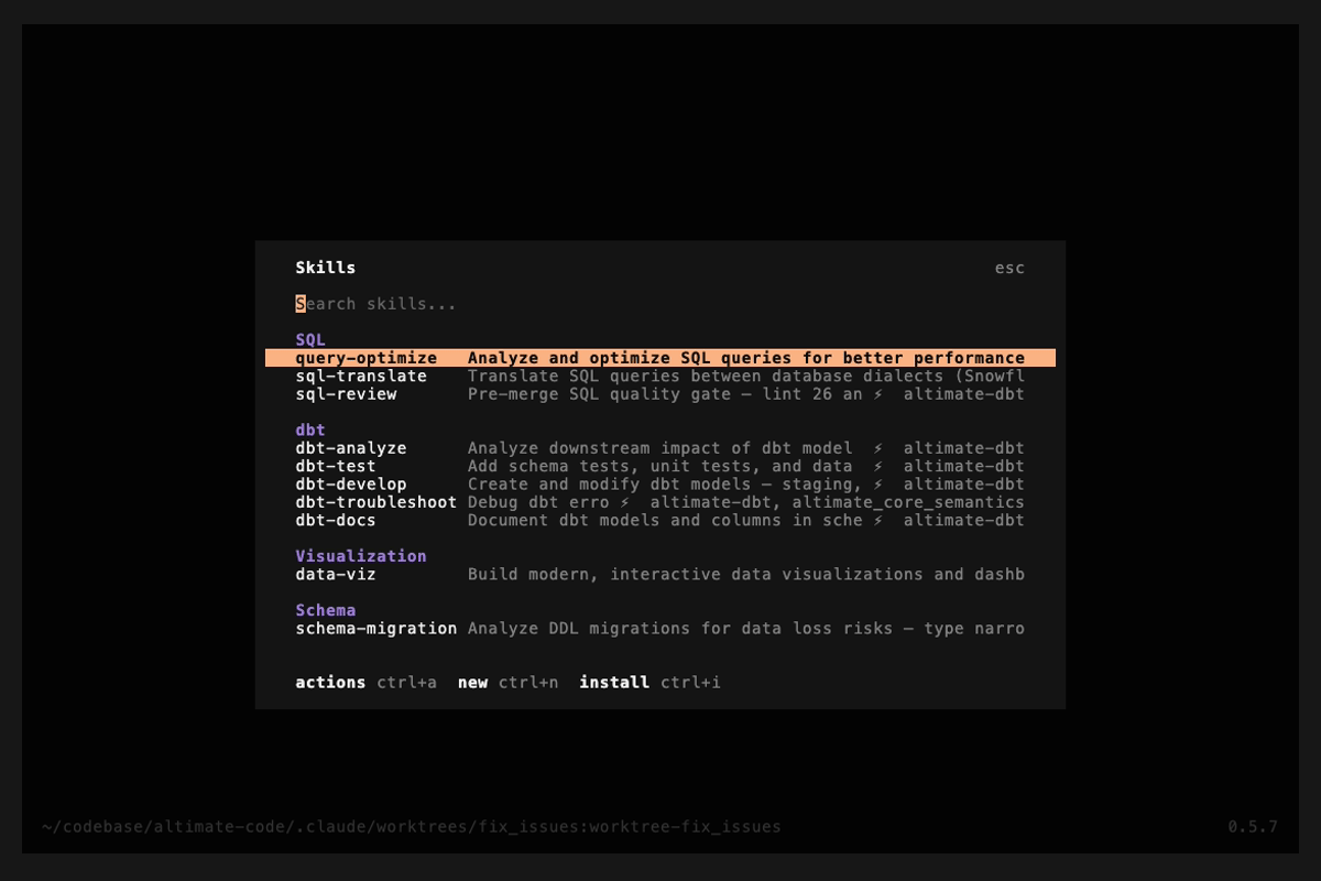 Install Skill Dialog